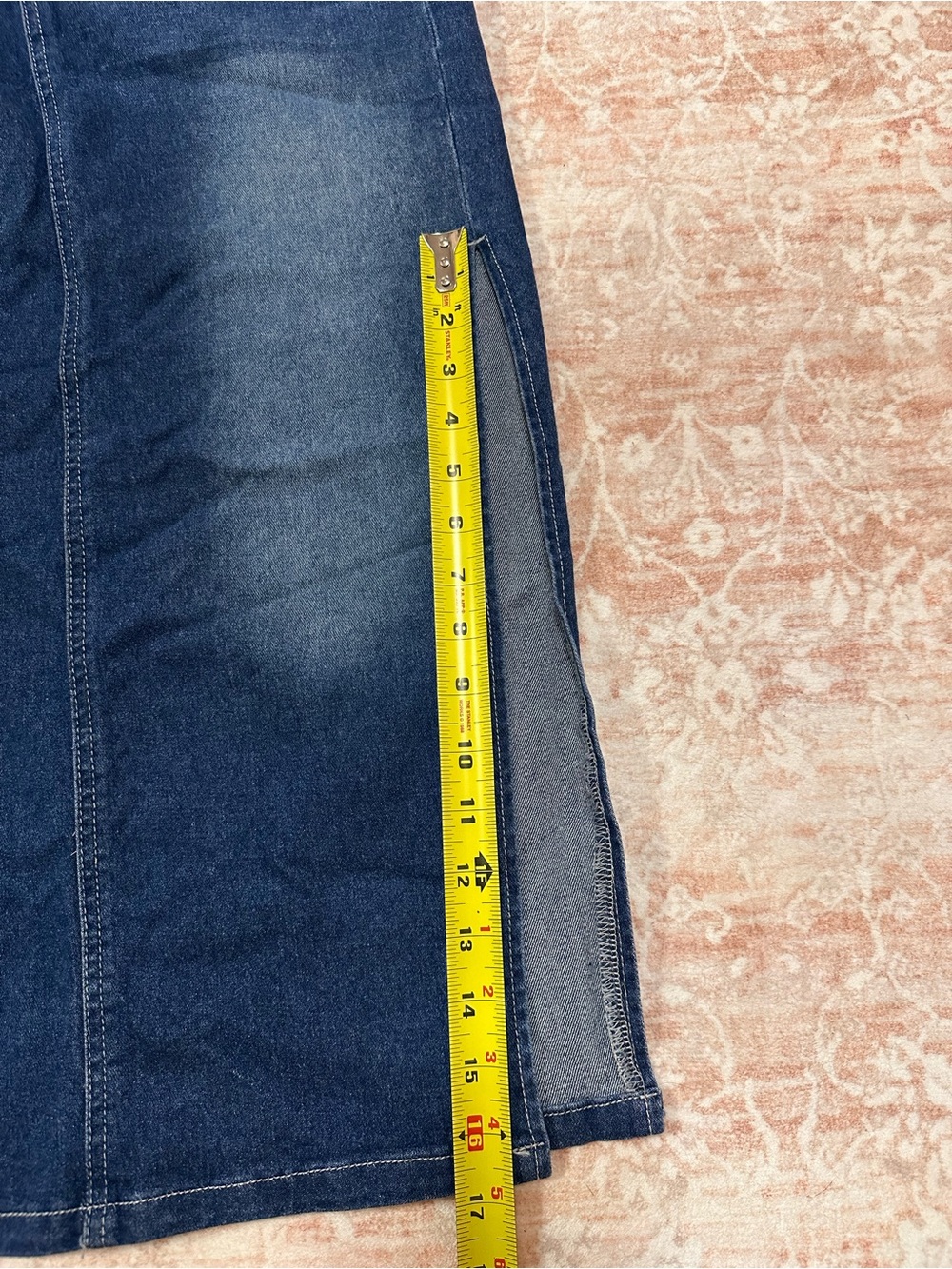 Mid Length 🫐 Jean Skirt W/ Slit - Picture 12 of 12